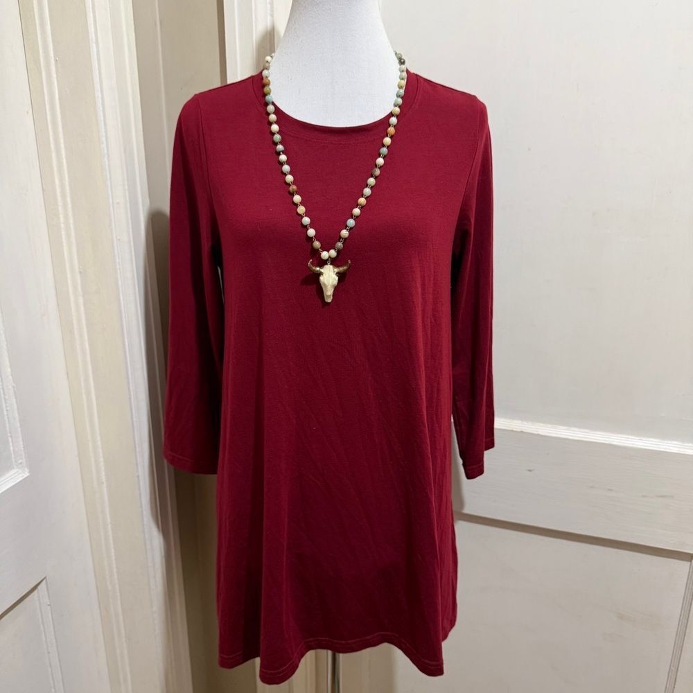 Mountain Mamas Elegant Maroon Tunic Top Women's Medium